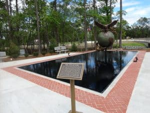 Custom Cast Bronze Memorial Plaque and Lawn Marker Eagle Globe Anchor WWII